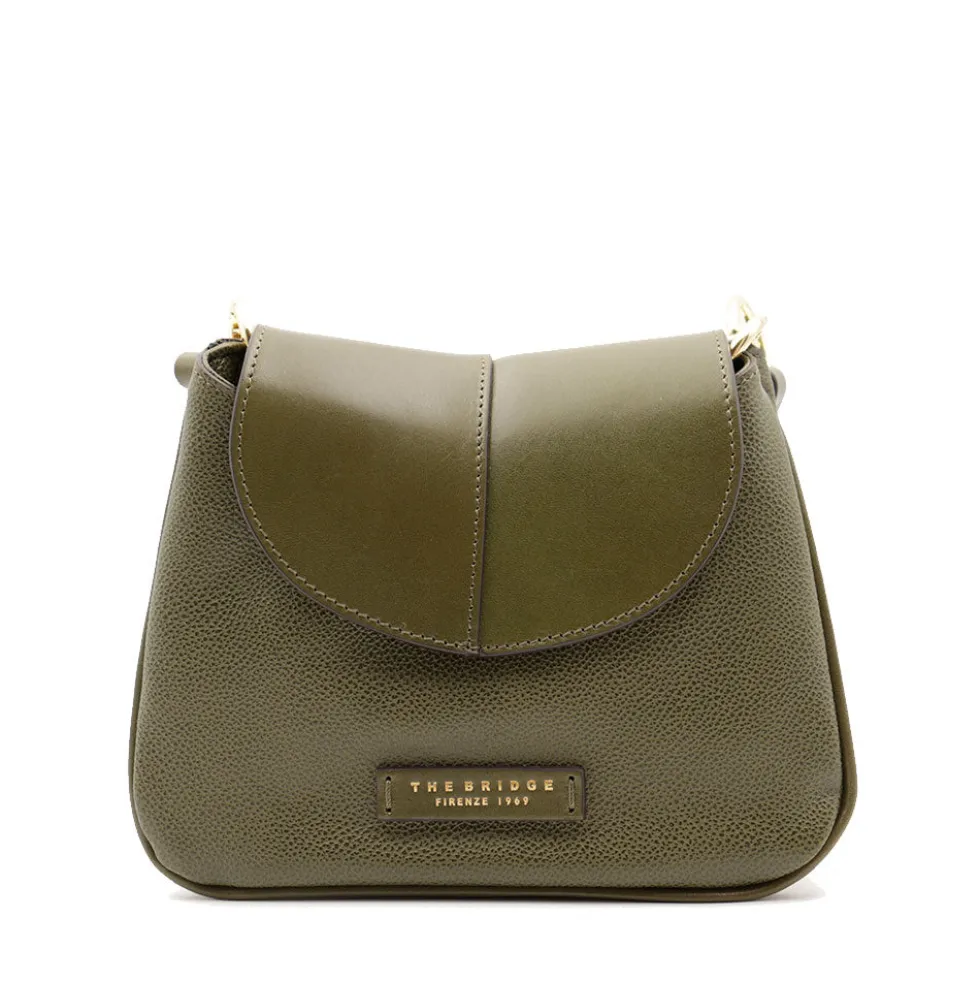 Borsa Donna a Tracolla THE BRIDGE linea Elisabetta in Pelle Verde Timo