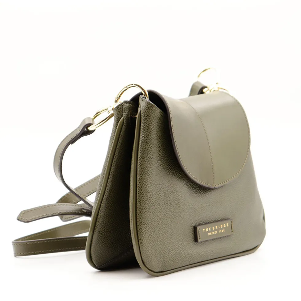 Borsa Donna a Tracolla THE BRIDGE linea Elisabetta in Pelle Verde Timo