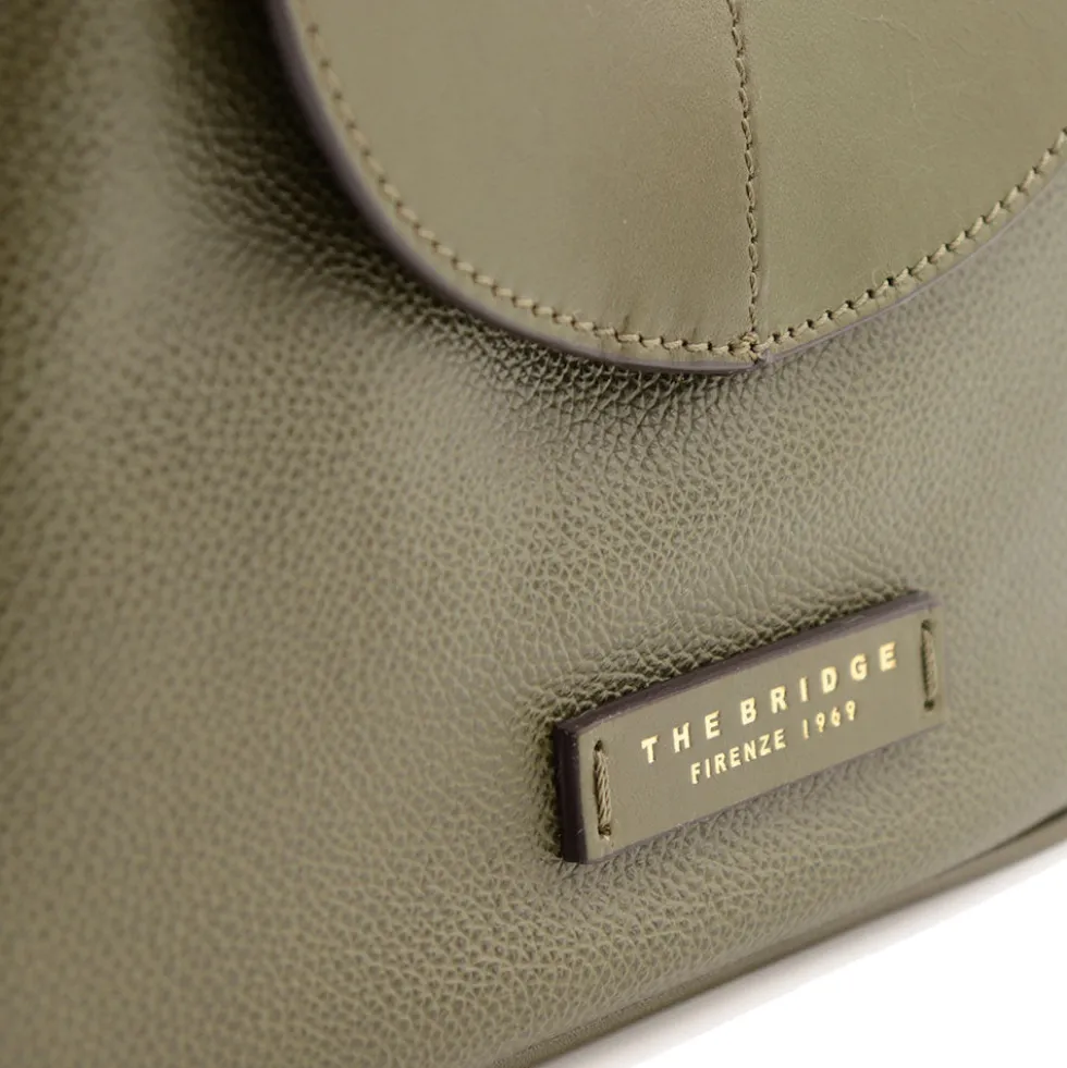 Borsa Donna a Tracolla THE BRIDGE linea Elisabetta in Pelle Verde Timo