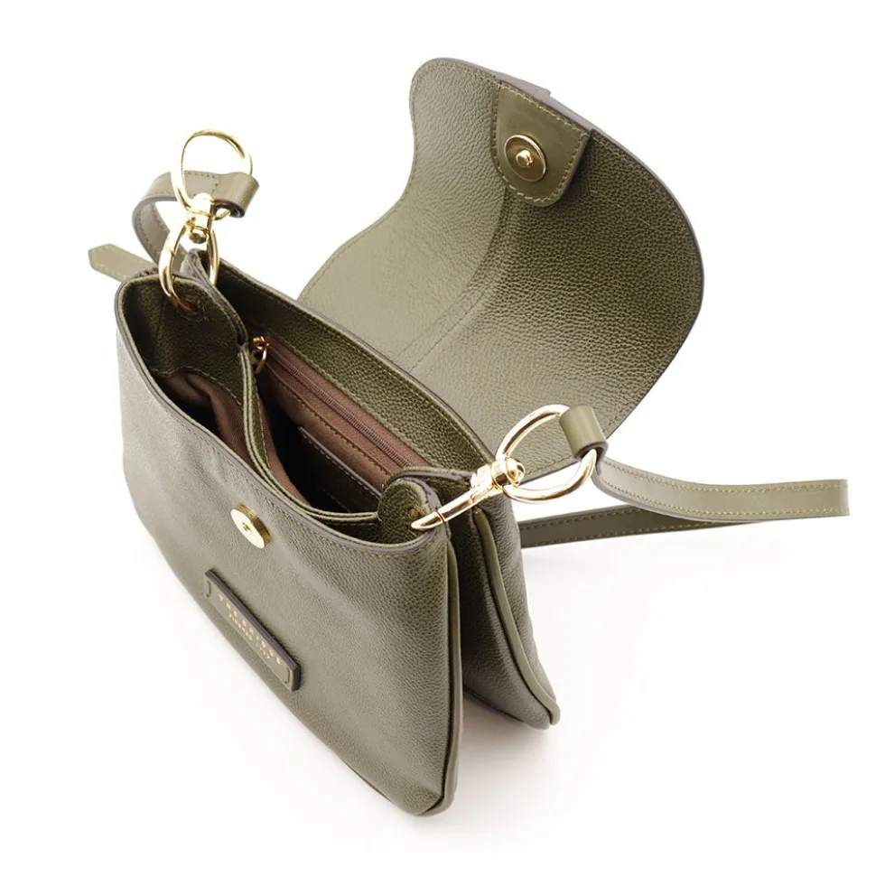 Borsa Donna a Tracolla THE BRIDGE linea Elisabetta in Pelle Verde Timo