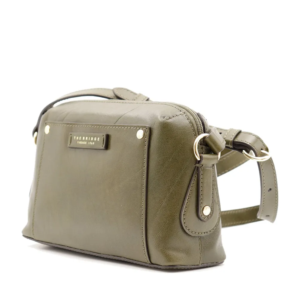 Borsa Donna a Tracolla THE BRIDGE linea Cecilia in Pelle Verde Timo