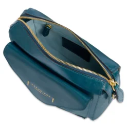 Borsa Donna a Tracolla THE BRIDGE linea Frida in Pelle Blu Pavone