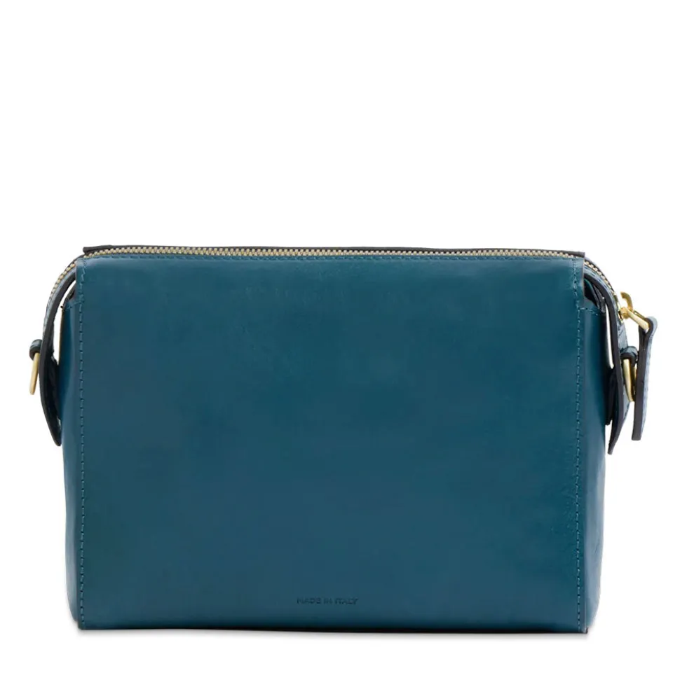 Borsa Donna a Tracolla THE BRIDGE linea Frida in Pelle Blu Pavone