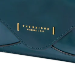 Borsa Donna a Tracolla THE BRIDGE linea Frida in Pelle Blu Pavone