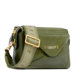 Borsa Donna a Tracolla THE BRIDGE linea Frida in Pelle Verde Maggiorana