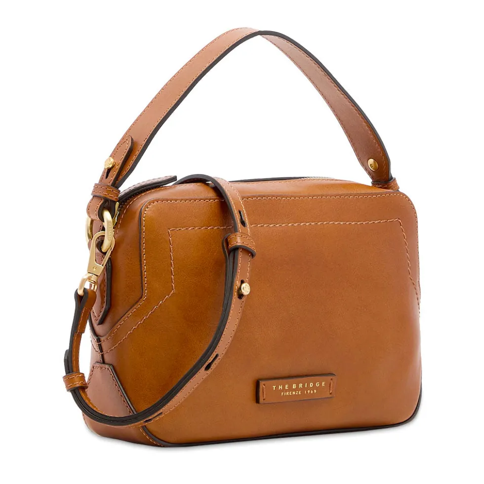 Borsa Donna a Tracolla THE BRIDGE linea Larissa in Pelle color Cognac
