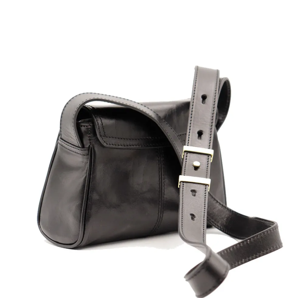 Borsa Donna a Tracolla THE BRIDGE linea Flora in Pelle Nera