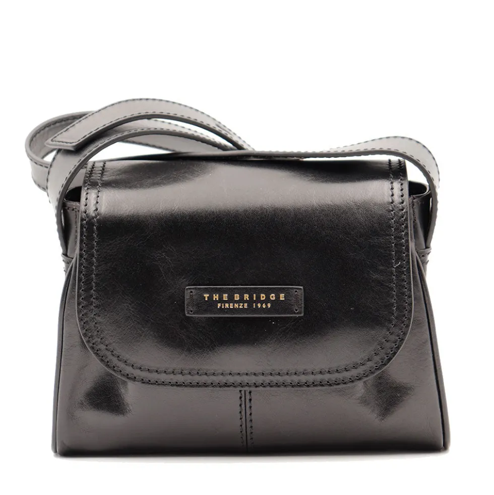 Borsa Donna a Tracolla THE BRIDGE linea Flora in Pelle Nera