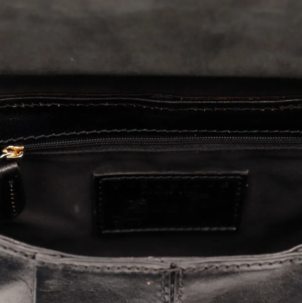 Borsa Donna a Tracolla THE BRIDGE linea Flora in Pelle Nera
