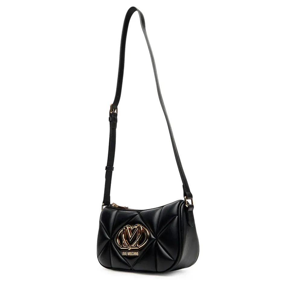 Borsa Donna a Tracolla Trapuntata LOVE MOSCHINO linea Embossed Nera