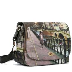 Borsa Donna a Tracolla Y NOT YES-631 Stampa Amsterdam Bridge