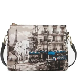 Borsa Donna a Tracolla Y NOT YES-630 Stampa Petrol Paris