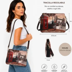 Borsa Donna a Tracolla Y NOT YES-630 Stampa Venice Postcard