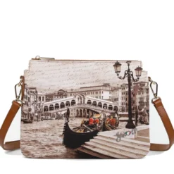 Borsa Donna a Tracolla Y NOT YES-630 Stampa Venice Postcard