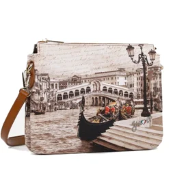 Borsa Donna a Tracolla Y NOT YES-630 Stampa Venice Postcard