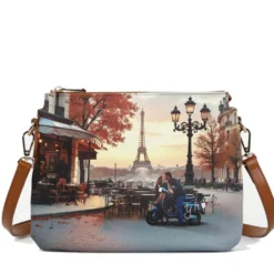 Borsa Donna a Tracolla Y NOT YES-630 Stampa Kisses From Paris