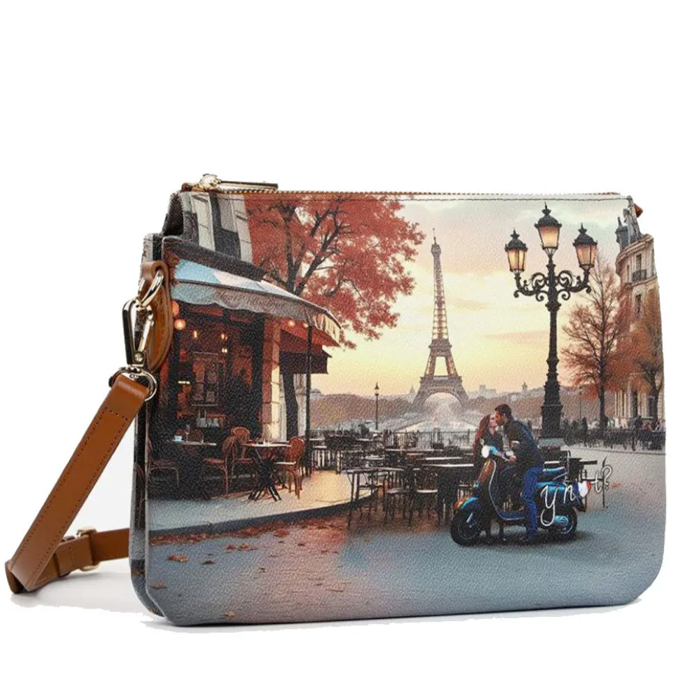 Borsa Donna a Tracolla Y NOT YES-630 Stampa Kisses From Paris