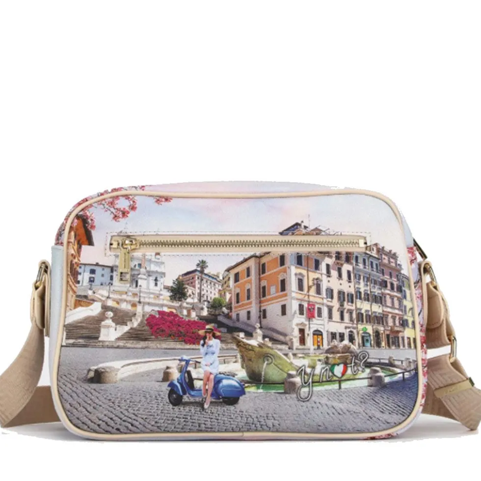 Borsa Donna a Tracolla Y NOT YES-331 stampa Vacanza Romana