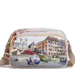Borsa Donna a Tracolla Y NOT YES-331 stampa Vacanza Romana