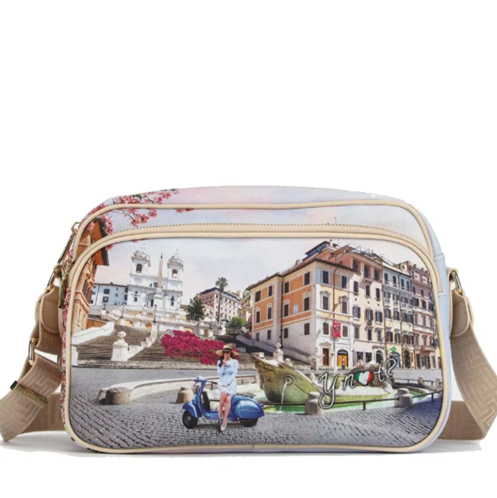 Borsa Donna a Tracolla Y NOT YES-331 stampa Vacanza Romana