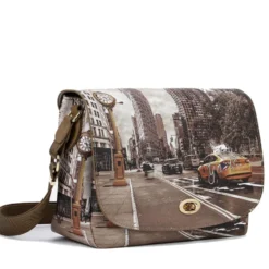 Borsa Donna a Tracolla Y NOT YES-631 Stampa Golden Time
