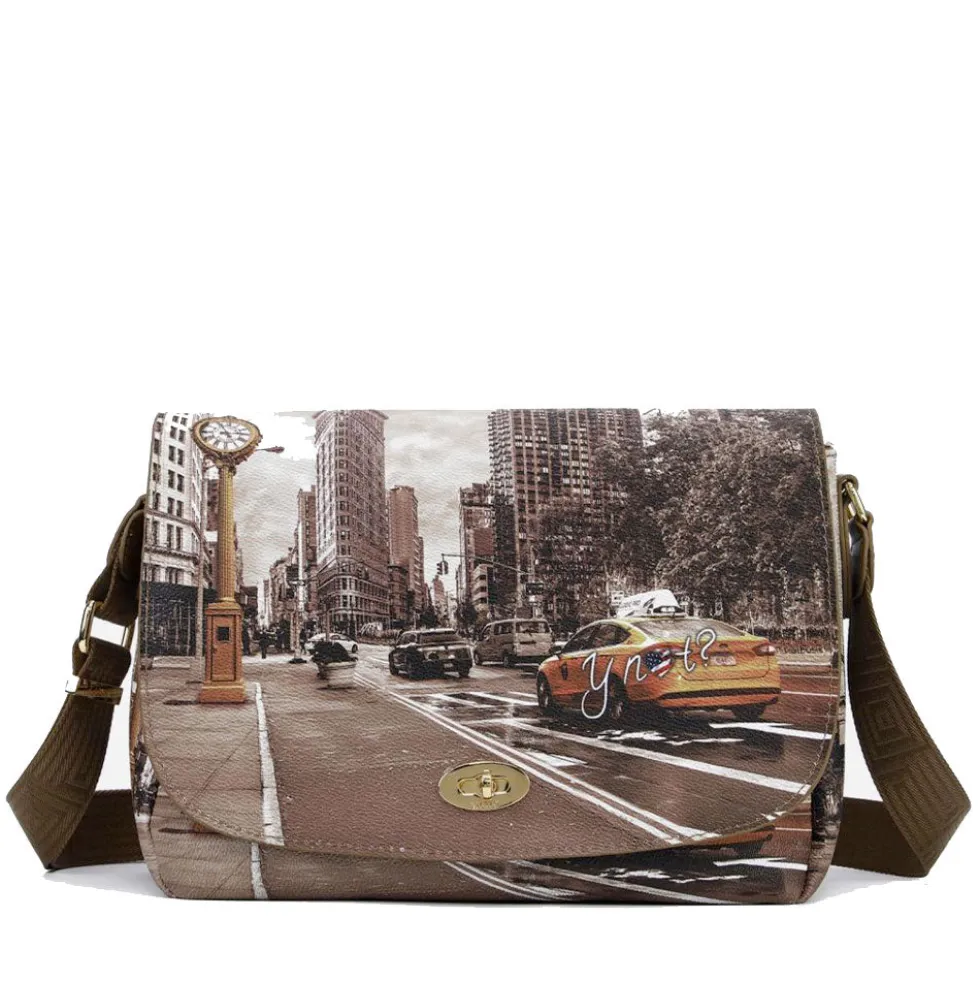 Borsa Donna a Tracolla Y NOT YES-631 Stampa Golden Time