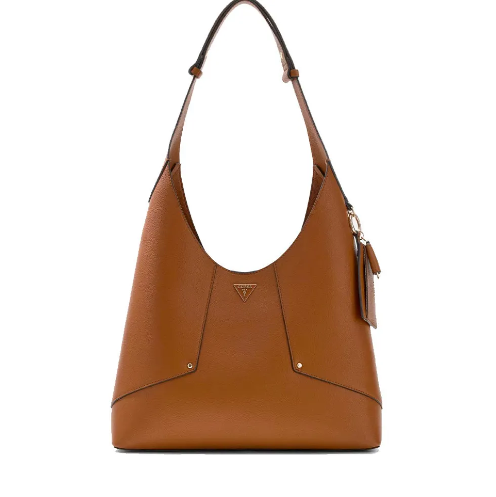 Borsa Donna Hobo a Spalla GUESS Linea Darcy Colore Cognac