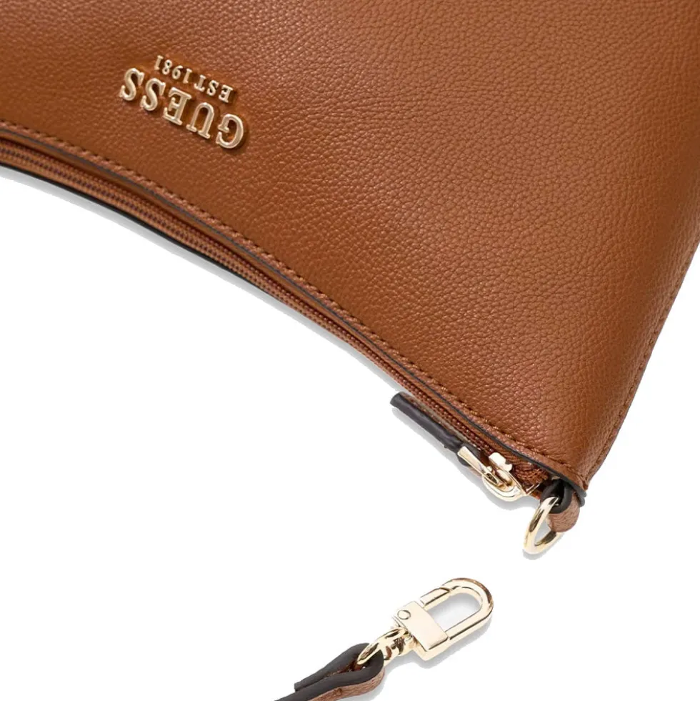 Borsa Donna Hobo a Spalla GUESS Linea Darcy Colore Cognac
