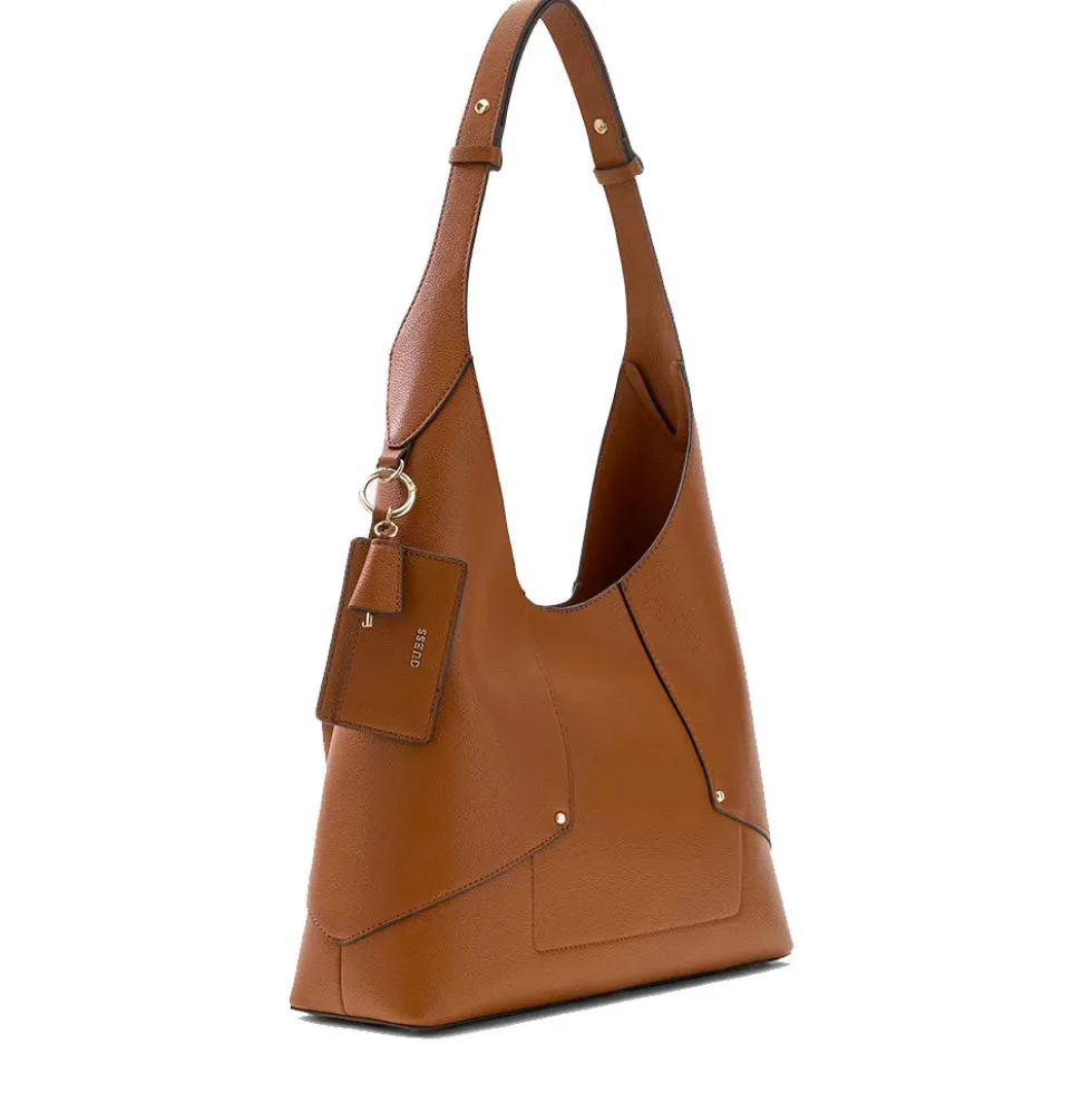 Borsa Donna Hobo a Spalla GUESS Linea Darcy Colore Cognac