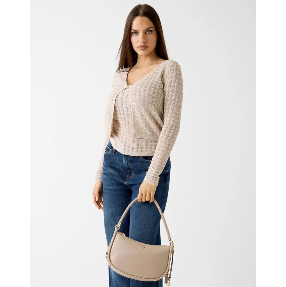 Borsa Donna Hobo a Spalla GUESS Linea Danya Colore Taupe