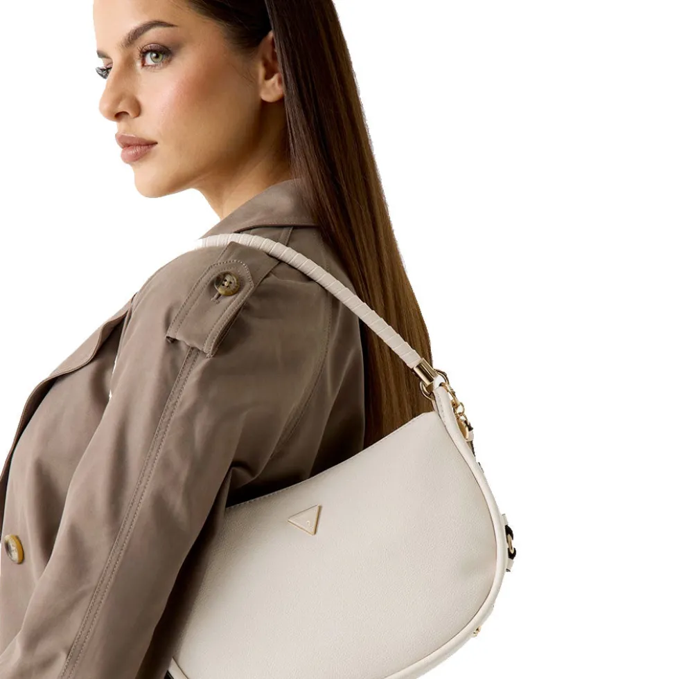 Borsa Donna Hobo a Spalla GUESS Linea Danya Colore Off White