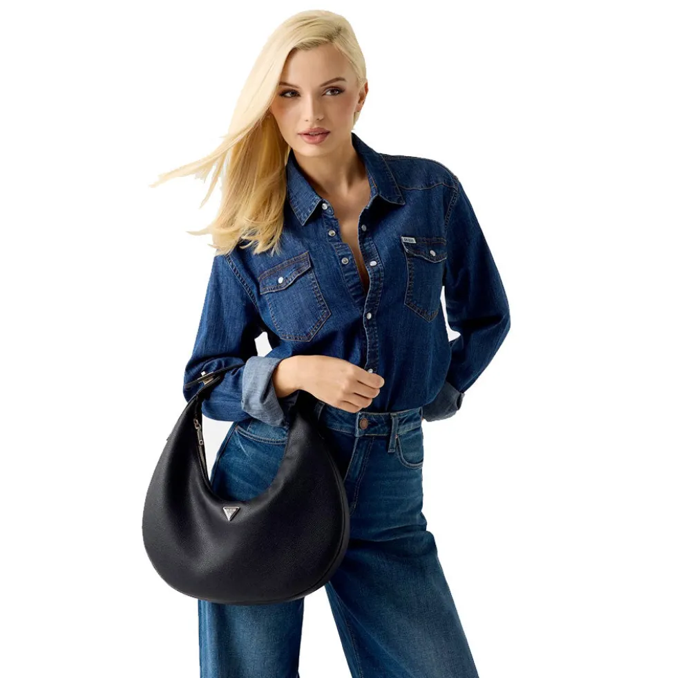 Borsa Donna Hobo a Spalla GUESS Linea Evie colore Nero