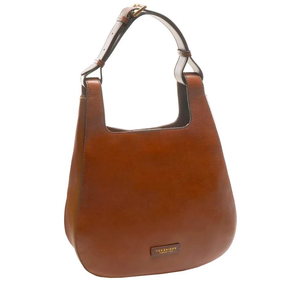 Borsa Donna Hobo a Spalla THE BRIDGE in Pelle Marrone linea Lucia