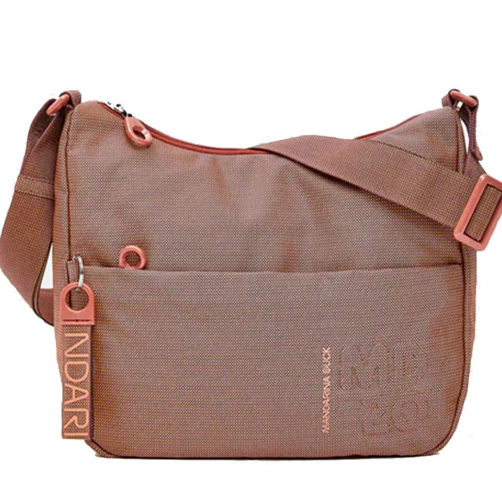 Borsa Donna Hobo a Tracolla MANDARINA DUCK in Tessuto Pecan Nut Linea MD20 Misura Media