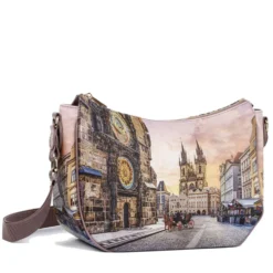 Borsa Donna Hobo Bag a Tracolla Y NOT YES-628 Stampa Astro Clock