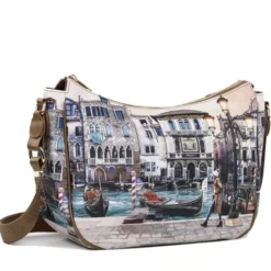 Borsa Donna Hobo Bag a Tracolla Y NOT YES-628 Stampa Blue Lagoon