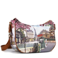 Borsa Donna Hobo Bag a Tracolla Y NOT YES-628 Stampa Emily in Paris