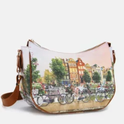 Borsa Donna Hobo Bag a Tracolla Y NOT YES-628 Stampa Flower River