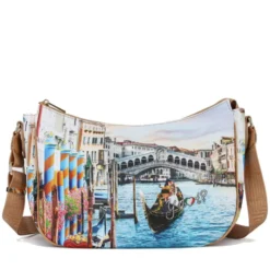 Borsa Donna Hobo Bag a Tracolla Y NOT YES-628 Stampa Dream in Venice