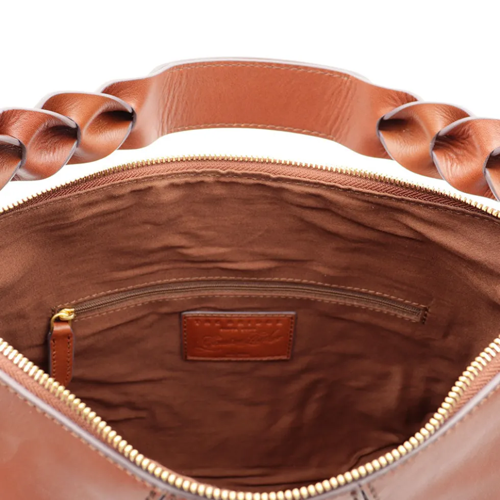 Borsa Donna Hobo con Tracolla THE BRIDGE linea Brigida in Pelle Marrone