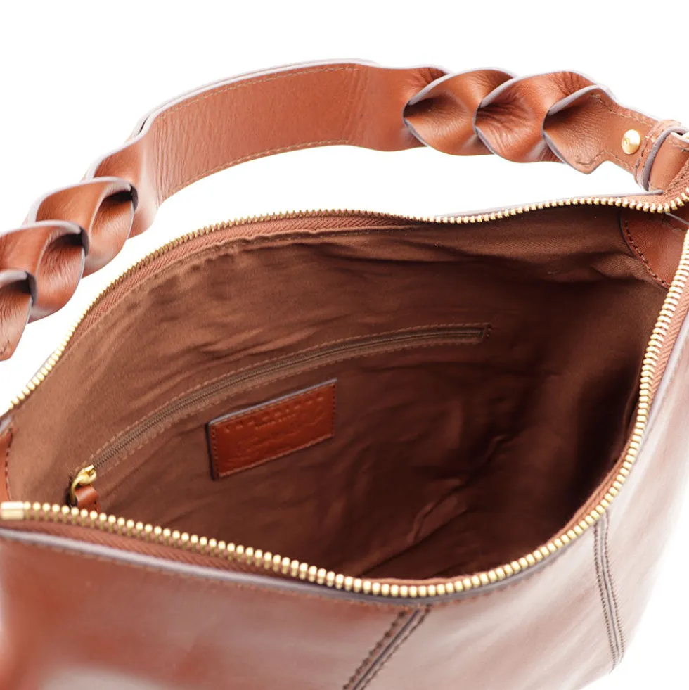 Borsa Donna Hobo con Tracolla THE BRIDGE linea Brigida in Pelle Marrone