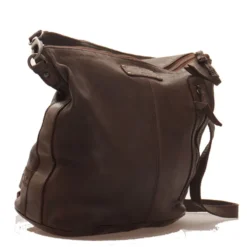 Borsa Donna Hobo GIANNI CONTI in Pelle Liscia Marrone con Borchie