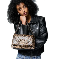 Borsa Donna Media a Spalla LIU JO Better linea La Puffy stampa Animalier