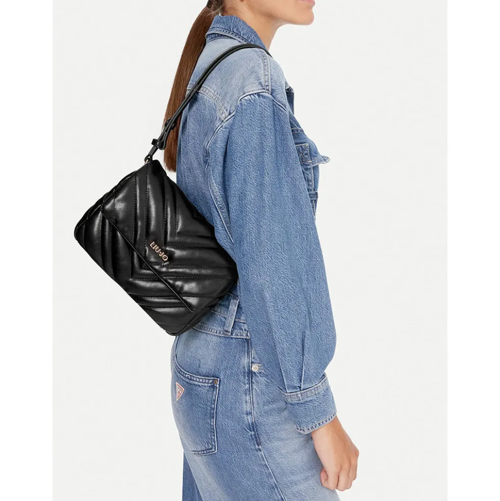 Borsa Donna Media a Spalla LIU JO Matelassè Nera
