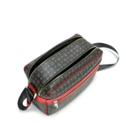 Borsa Donna Messenger POLLINI Linea Heritage Logo Classic colore Nero e Rosso Lacca