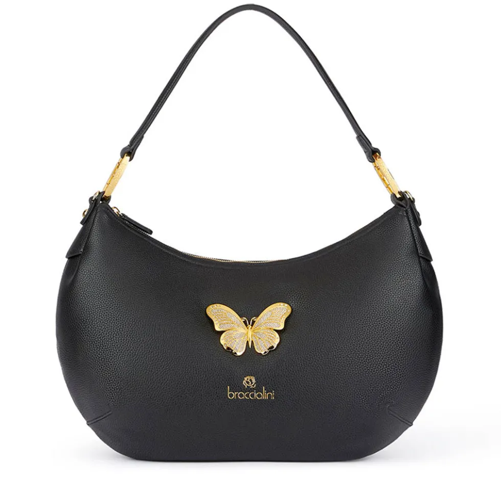 Borsa Donna Mezzaluna a Spalla BRACCIALINI linea Beth Jewels Nera