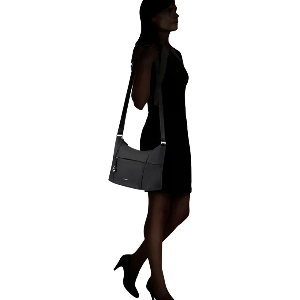 Borsa Donna Mezzaluna a Tracolla Small SAMSONITE linea Move 5.0 in Nylon Nero