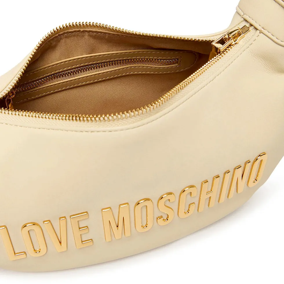 Borsa Donna Mezzaluna con Tracolla LOVE MOSCHINO linea Bold Bag Avorio