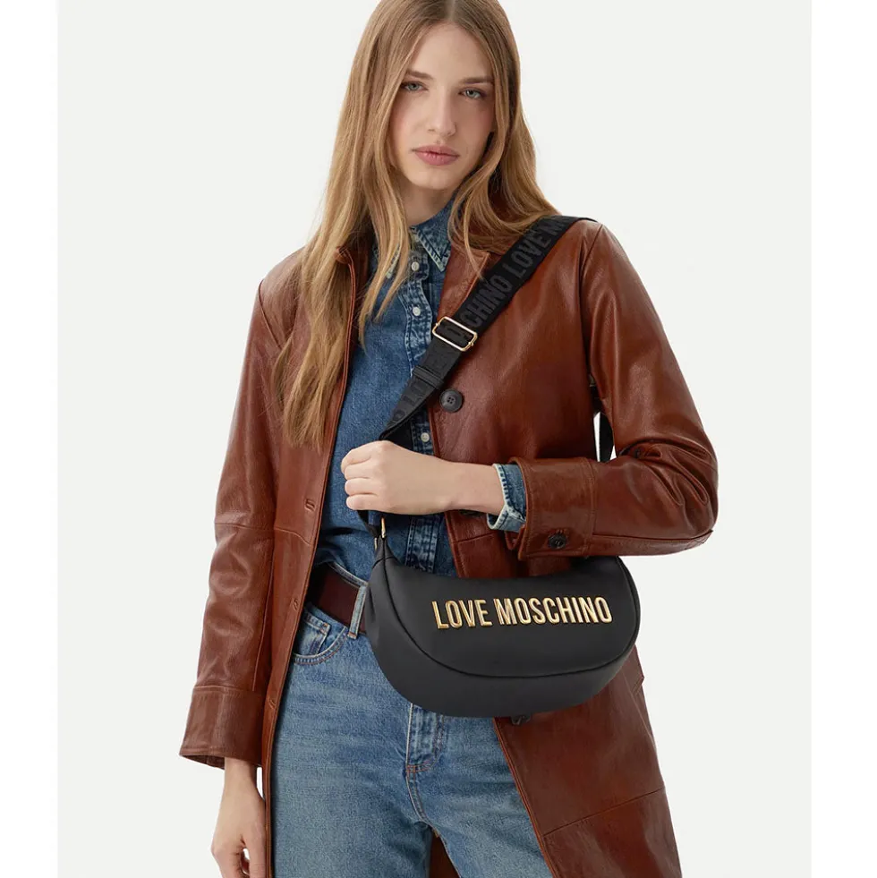 Borsa Donna Mezzaluna con Tracolla LOVE MOSCHINO linea Bold Bag colore Nero