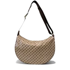 Borsa Donna Mezzaluna GHERARDINI in Tessuto Softy colore Tabacco - Burro